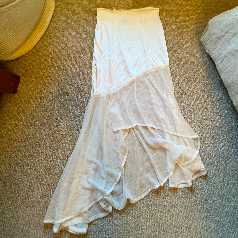 Silky&Sheer asymmetrical maxi skirt (great 4 bachelorette)